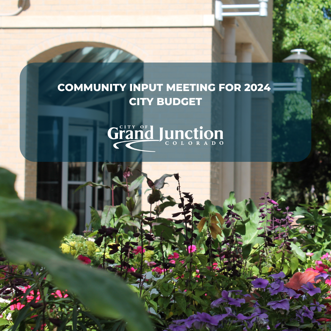 Outdoor space in front of building with flower. Text on graphic.