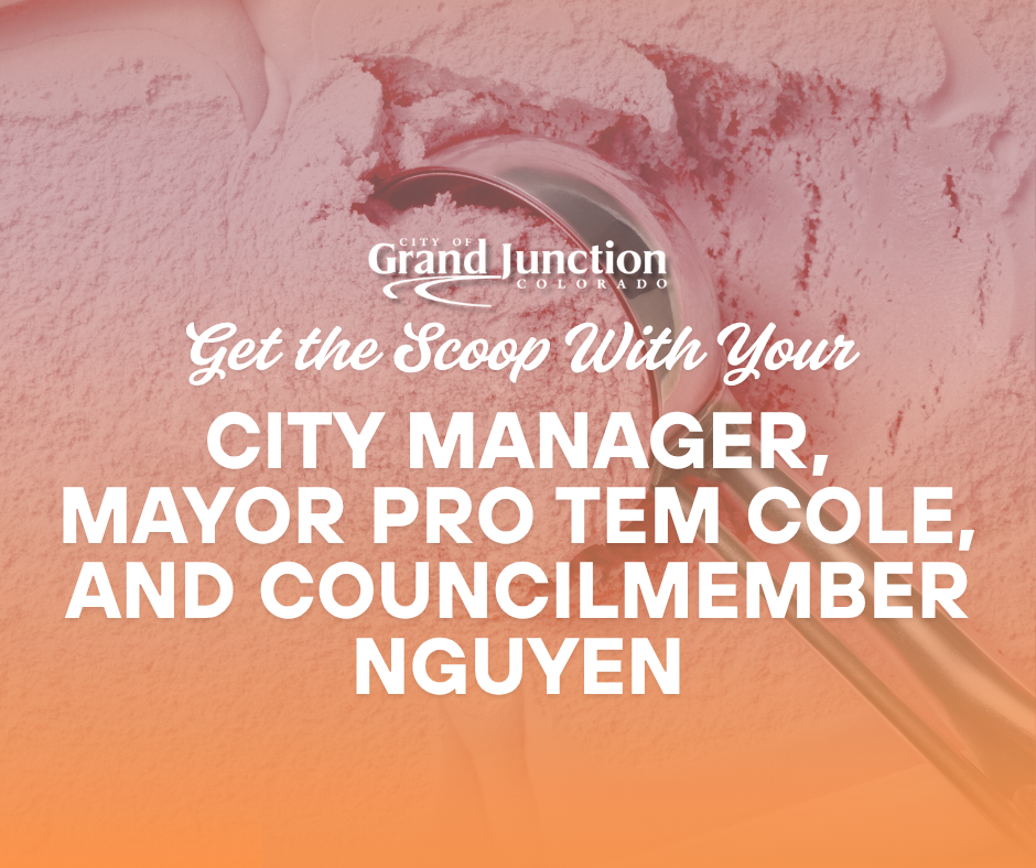 Ice Cream scoop with text on graphic. 