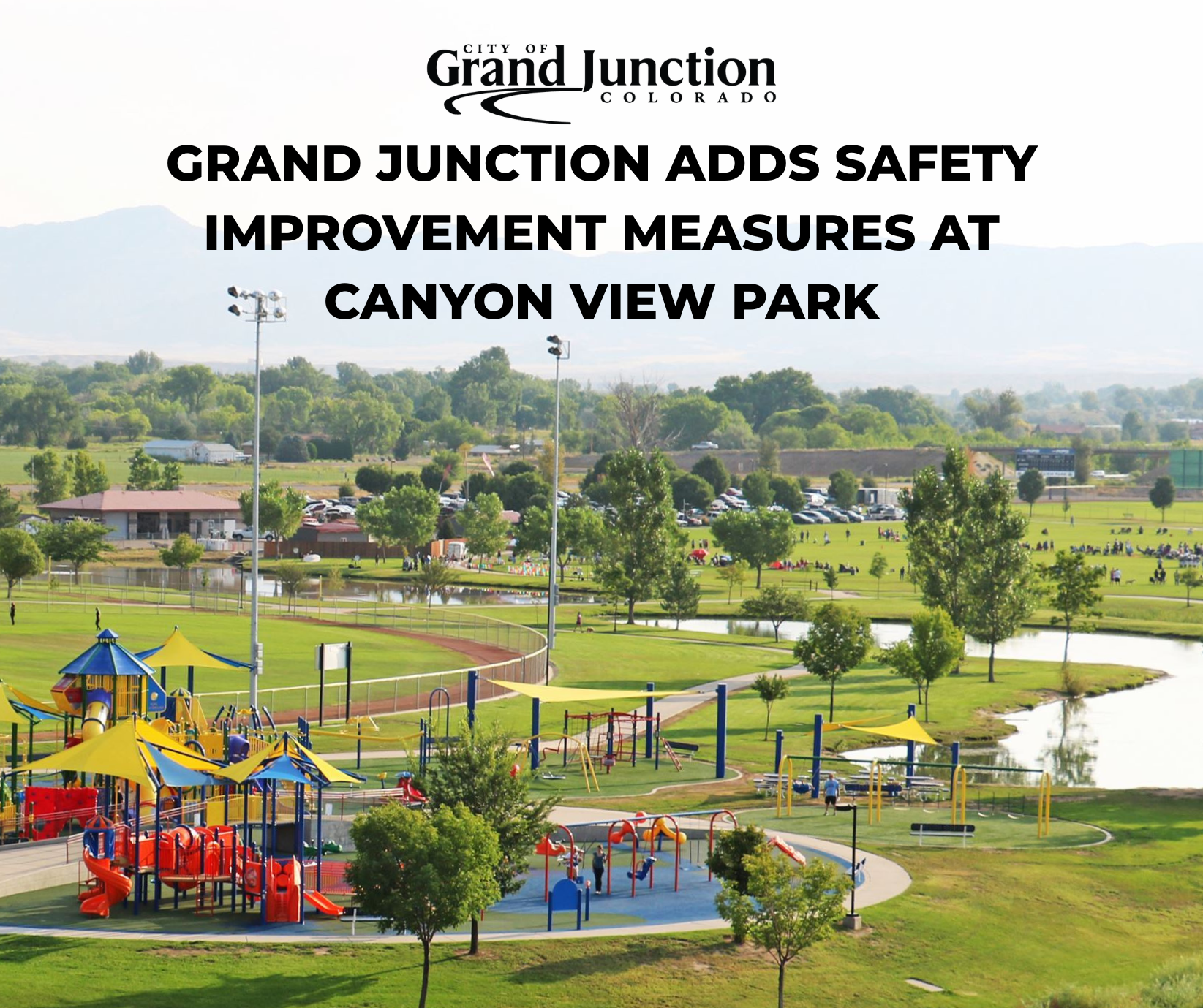 An aerial view of the playground at canyon view park.  