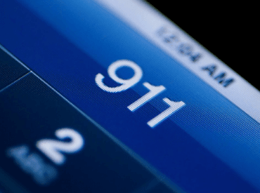 911 on cell phone screen