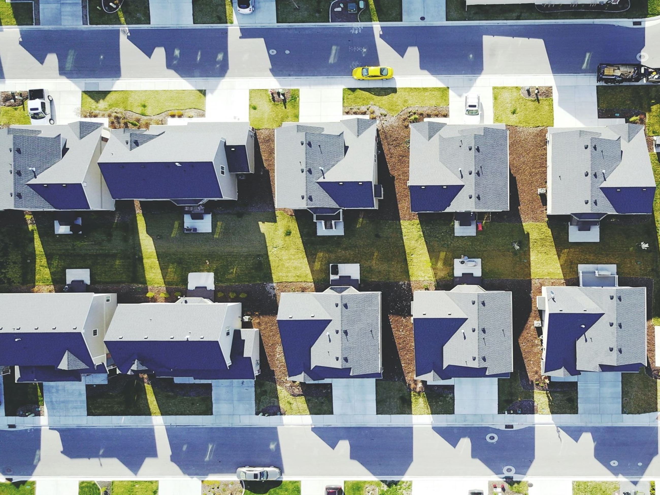 Aerial view of houses