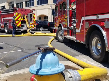 Two Fire Apparatus response to a structure fire