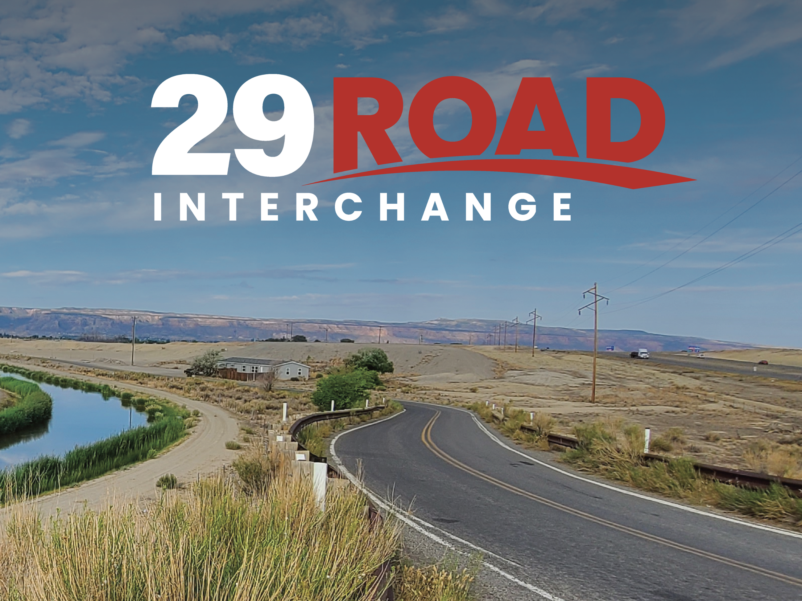 Image showing a road with a canal in desert. 