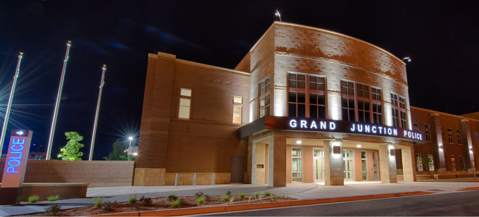 Grand Junction Police Department at night